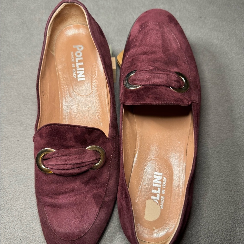 Pollini Purple Burgundy Loafers, Made in Italy - Picture 8 of 13